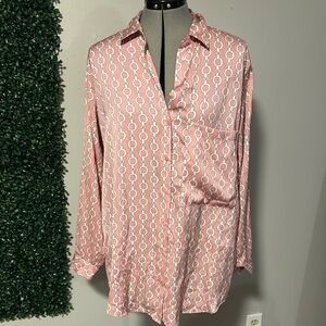 Zara Pink and White Patterned Jacket